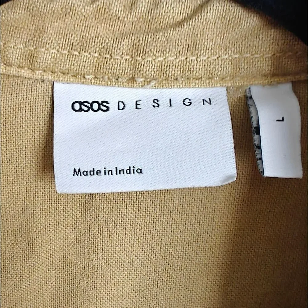 ASOS Men's Tan Khaki Beige Over Shirt Jacket Shaket Size L